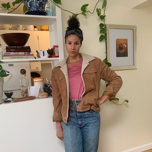 Camel corduroy Sherpa lined jacket